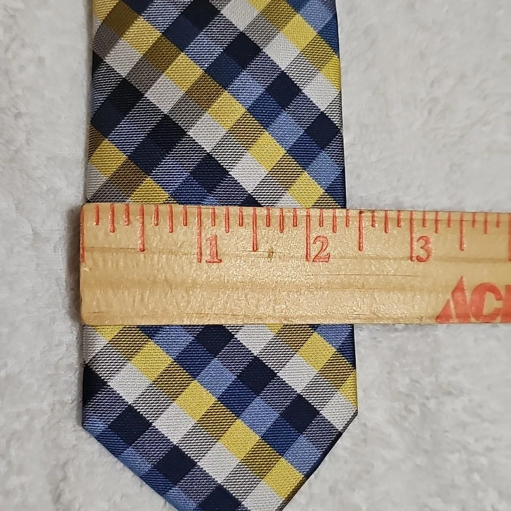 Chaps Boys Blue Yellow Patterned Clip Necktie New